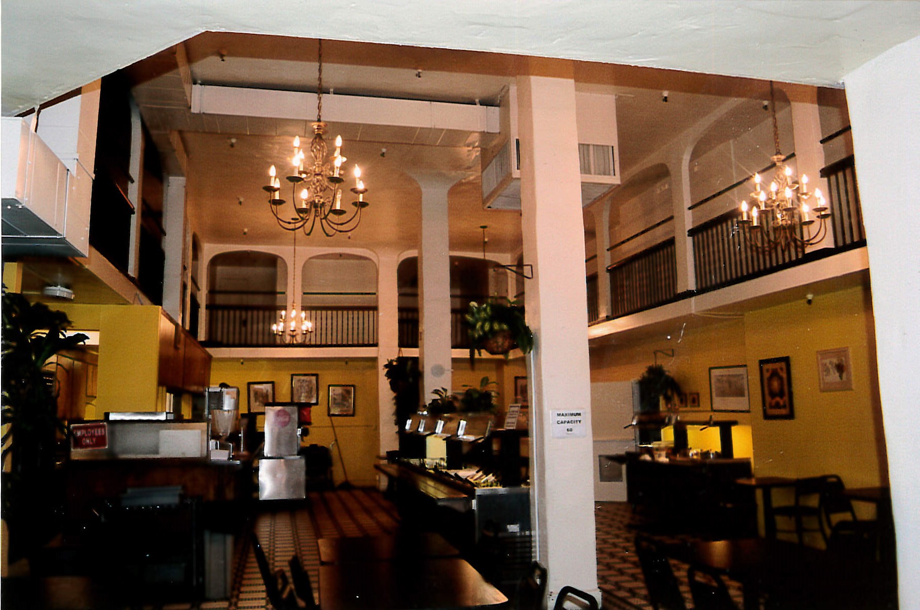 Ground floor view of hotel lobby